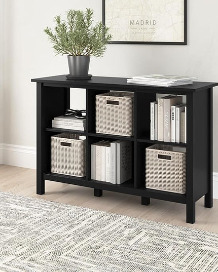 Bush Furniture Broadview 6 Cube Organizer in Classic Black | Storage for Home Office Workspace - LeafyLoom