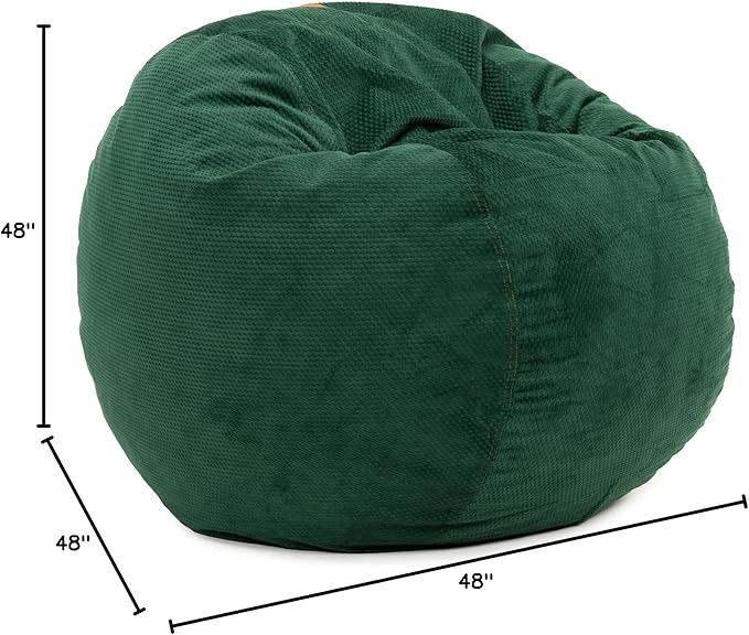 CordaRoy's Chenille Bean Bag - Convertible Bean Bag Chair & Bed - Machine-Washable Chenille Fabric Cover - for Basement, Living Room, Game Room, Dorm & More - Queen Size - Rainforest - LeafyLoom