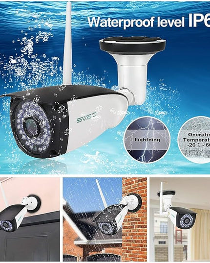 SV3C 5MP WiFi IP Camera Outdoor, Dual Band 2.4GHZ 5GHZ WiFi Security Cameras, Exterior Onvif Cam Support RTSP Browser Viewing, Human Motion Detection, Two-way Audio, IP66 Waterproof, SD Card Recording SV3C