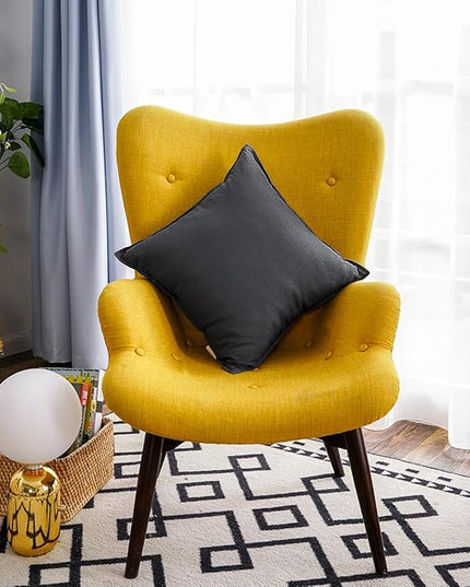 Jeanerlor Set of 2 Decorative Cotton Linen Couch Throw Pillow Case 26"x26" Sofa Pillow Durable Classy, Comfortable Cushion Cover for Living Room Car (65 x 65cm) Dark Grey - LeafyLoom