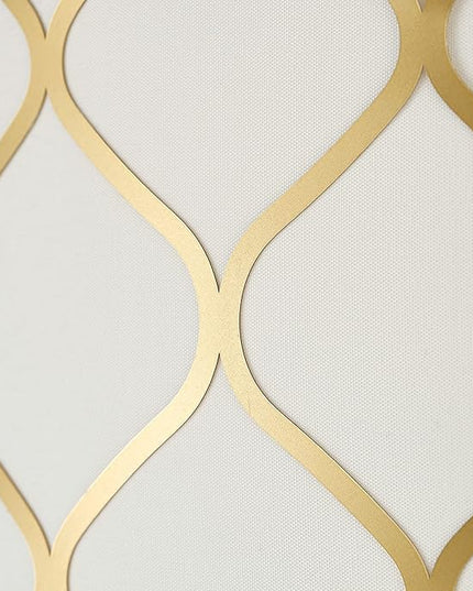 Globe Electric Novogratz x 65787 Kinsley 65" Floor Lamp, Matte Brass, Metal Mesh Over Cotton Shade - LeafyLoom