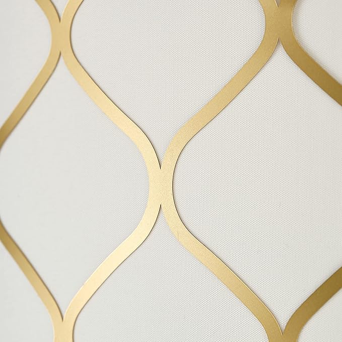 Globe Electric Novogratz x 65787 Kinsley 65" Floor Lamp, Matte Brass, Metal Mesh Over Cotton Shade - LeafyLoom