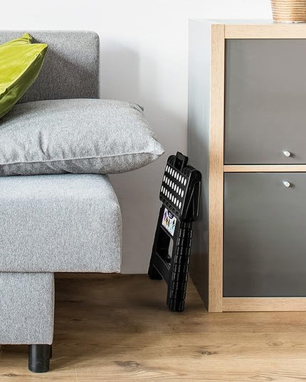 Delxo 9 Inch Folding Step Stool in Black,1 Pack Premium Heavy Duty Foldable Stool for Kids,Portable Collapsible Plastic Step Stool,Non Slip Folding Stools for Kitchen Bathroom Bedroom - LeafyLoom