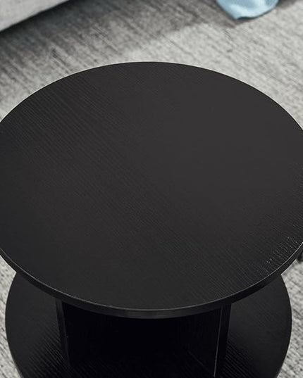ECYIL Double Layered Independent Storage Rack, Full Circular Color Blocking Bookshelf, Suitable for Home, Office, Living Room, etc (black) - LeafyLoom