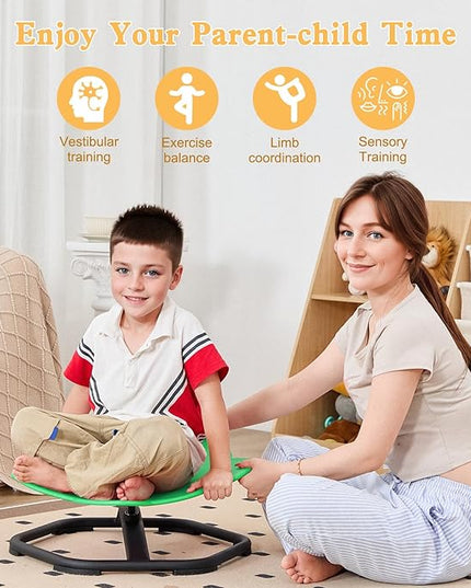 Spinning Chair for Autistic Kids Sit and Spin Chair for Kids Swivel Sensory Chair Elephant Spinning Seat Autism Sensory Chair Items for Sensory Room Training Balance Body Coordination - LeafyLoom