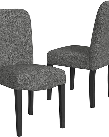 HomePop Classic Parsons Dining Chairs, Black Woven (set of 2) - LeafyLoom