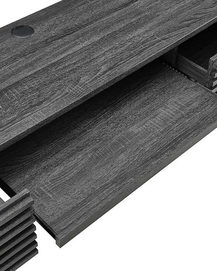 Modway Render Mid-Century Modern, Wall Mount Office Desk, Charcoal - LeafyLoom