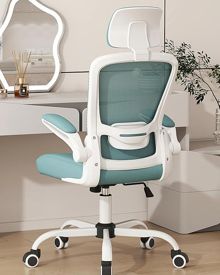 Mimoglad Office Chair, High Back Ergonomic Desk Chair with Adjustable Lumbar Support and Headrest, Swivel Task Chair with flip-up Armrests for Guitar Playing, 5 Years Warranty - LeafyLoom