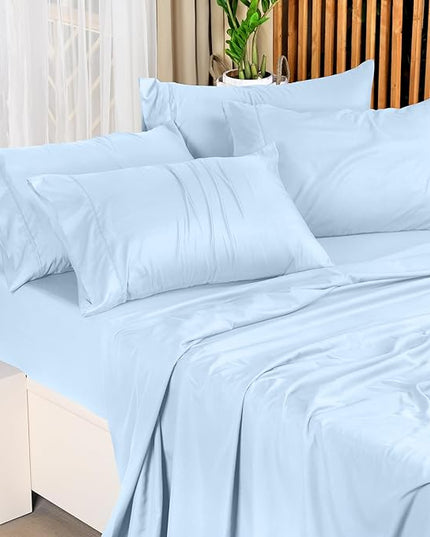 Utopia Bedding King Bed Sheets Set - 4 Piece Bedding - Brushed Microfiber - Shrinkage and Fade Resistant - Easy Care (King, Ice Blue) - LeafyLoom