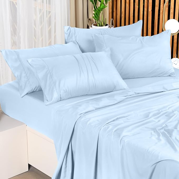 Utopia Bedding King Bed Sheets Set - 4 Piece Bedding - Brushed Microfiber - Shrinkage and Fade Resistant - Easy Care (King, Ice Blue) - LeafyLoom