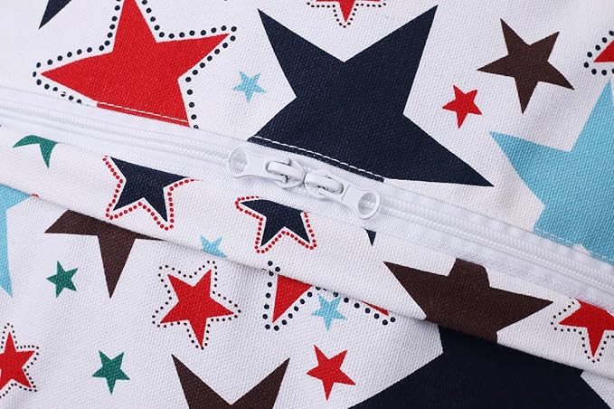 Colorful House Stuffed Animal Storage Bean Bag Chair Cover for Kids Stuffable Zipper Beanbag for Organizing Children Toys Large Canvas(38'',Star) - LeafyLoom