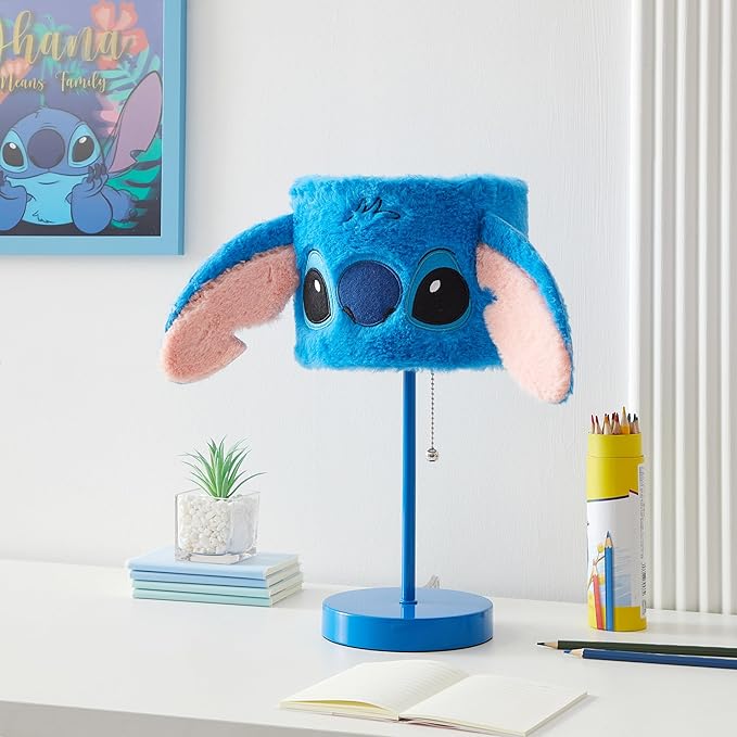 Idea Nuova Disney Stitch Figural Plush Shade Table Lamp, Blue - LeafyLoom
