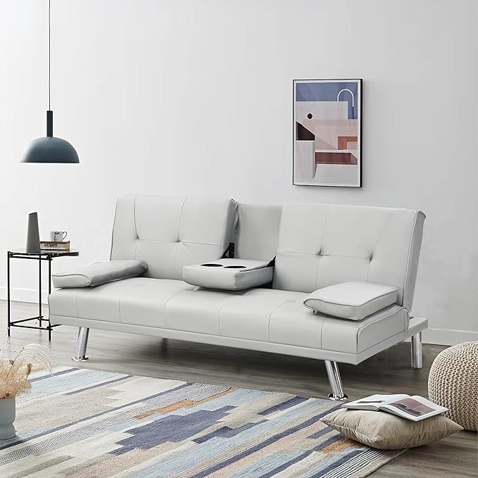 NicBex Rose-SF-00545-DX Sofas, 67" W x 31" D x 33" H, White - LeafyLoom
