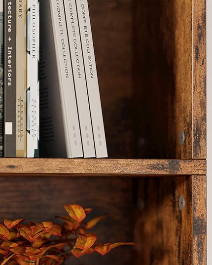 IRONCK Industrial Bookshelves and Bookcases Floor Standing 6 Shelf Display Storage Shelves 70 in Tall Bookcase Home Decor Furniture for Home Office, Living Room, Bed Room, Vintage Brown - LeafyLoom