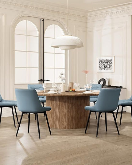 Kidol & Shellder Modern Dining Chairs Set of 2 Kitchen & Dining Room Chairs Upholstered Accent Chair Living Room Chairs Kitchen Chairs Comfy Chair for Bedrooms Waiting Room Home(Blue) - LeafyLoom