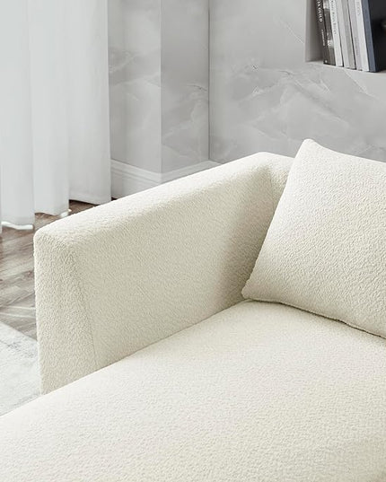 U Shape Sectional Sofa with Two Chaises, Upholstered Modular Couch w/Pillows for for Living Room, Office, DIY Combination, Beige, 117" - LeafyLoom