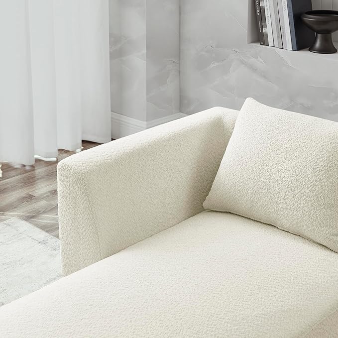 U Shape Sectional Sofa with Two Chaises, Upholstered Modular Couch w/Pillows for for Living Room, Office, DIY Combination, Beige, 117" - LeafyLoom