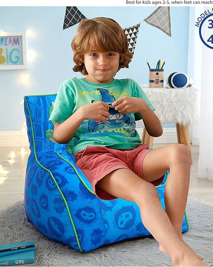 Idea Nuova PJ Mask Toddler Nylon Bean Bag Chair with Piping & Top Carry Handle, NK570401, Medium - LeafyLoom