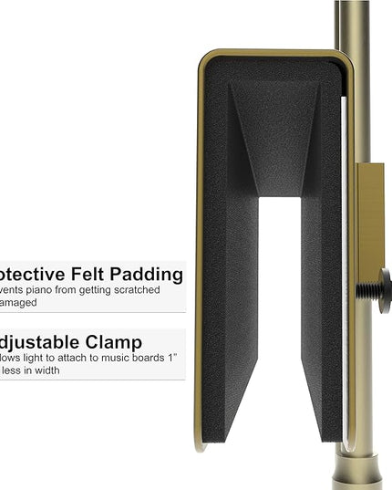 Cocoweb 22" Grand Piano Lamp, LED, Adjustable, Quality Lighting in Antique Brass, with Plug-in Adapter - GPLED22ABD - LeafyLoom