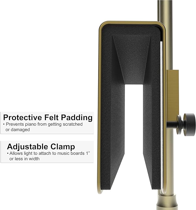 Cocoweb 22" Grand Piano Lamp, LED, Adjustable, Quality Lighting in Antique Brass, with Plug-in Adapter - GPLED22ABD - LeafyLoom