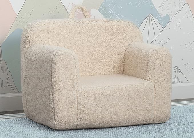 Delta Children Cozee Sherpa Chair, Cream - LeafyLoom