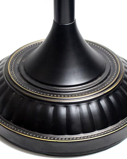 Elegant Designs LF2001-RBZ 1 Light Restoration Bronze Torchiere Floor Lamp with Marbelized Amber Glass Shade - LeafyLoom