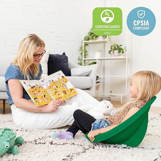 ECR4Kids Leaf Floor Seat, Rocker Chair, Green, 6-Piece - LeafyLoom