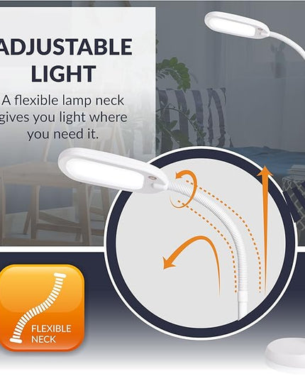 Newhouse Lighting NHFL-AP-WH Apollo LED Floor Lamp Energy-Efficient Natural Reading Artists Crafts Adjustable Gooseneck Task Light, White - LeafyLoom