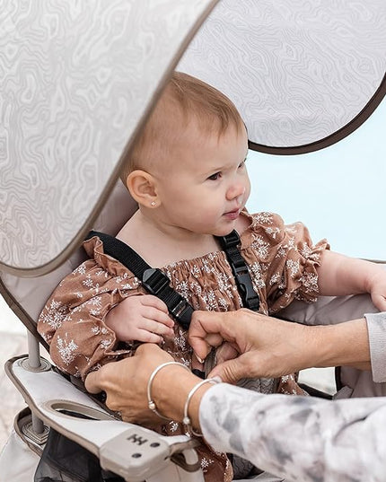 Baby Delight Go with Me Venture Portable Chair | Indoor and Outdoor | Sun Canopy | 3 Child Growth Stages | Sandstone - LeafyLoom