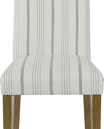 HomePop Classic Parsons Dining Chairs, Pack of 2, Blue Calypso Stripe - LeafyLoom