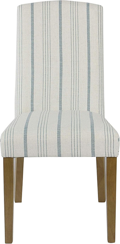 HomePop Classic Parsons Dining Chairs, Pack of 2, Blue Calypso Stripe - LeafyLoom
