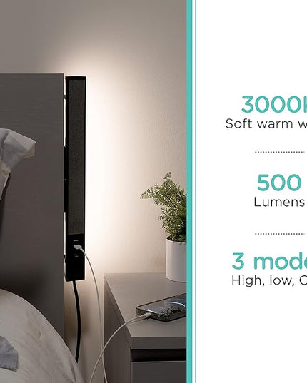 Cordinate LED Light Fixture, Charging Station, Adjustable Light Settings, Wall Installation or Tabletop, Dorm Room Essential, Office, Kitchen, and Bedroom Light, 51766 - LeafyLoom