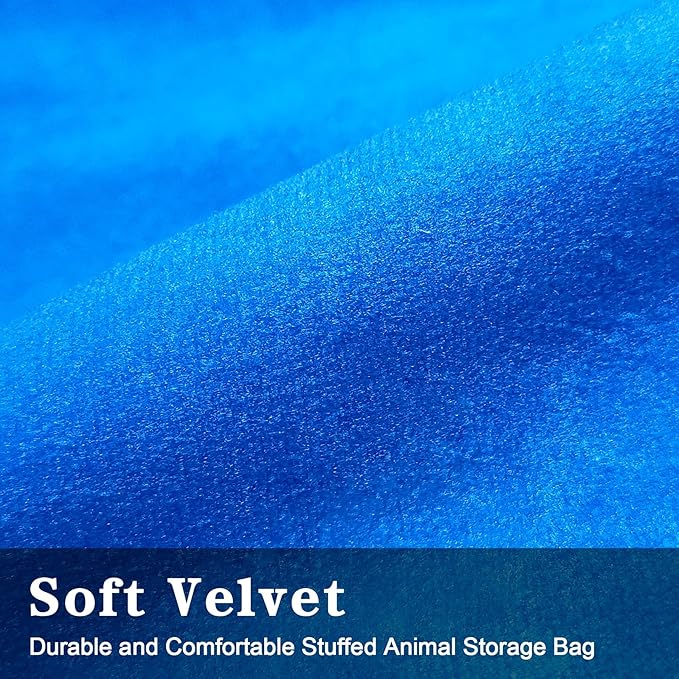 Jorbest Stuffed Animal Storage, Soccer Stuffed Animal Bean Bag Storage, Bean Bag Chair Cover for Kids, Luxury Velvet Stuffie Seat - Cover ONLY (200L/52 Gal) - LeafyLoom