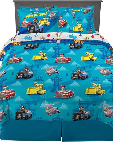 Franco Kids Bedding Super Soft Comforter and Sheet Set with Sham, 7 Piece Full Size, Paw Patrol - LeafyLoom