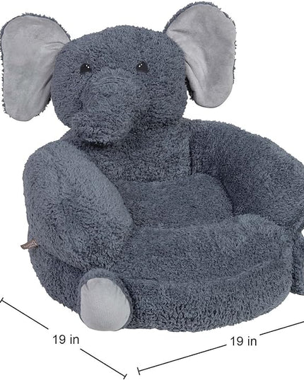 Trend Lab Elephant Toddler Chair Plush Character Kids Chair Comfy Furniture Pillow Chair for Boys and Girls, 21 x 19 x 19 inches - LeafyLoom