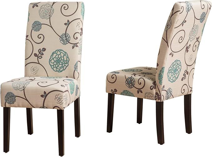 Christopher Knight Home Pertica Fabric Dining Chairs, 2-Pcs Set, Polyester White And Blue Floral - LeafyLoom