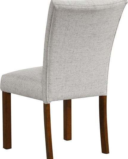 HomePop Classic Parsons Dining Chairs, Pack of 2, Neutral Textured Solid Woven - LeafyLoom