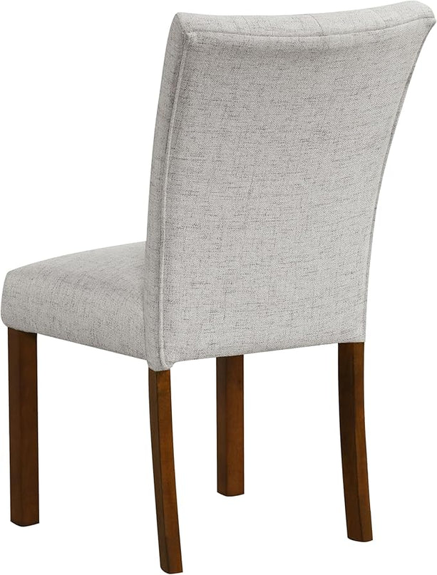 HomePop Classic Parsons Dining Chairs, Pack of 2, Neutral Textured Solid Woven - LeafyLoom