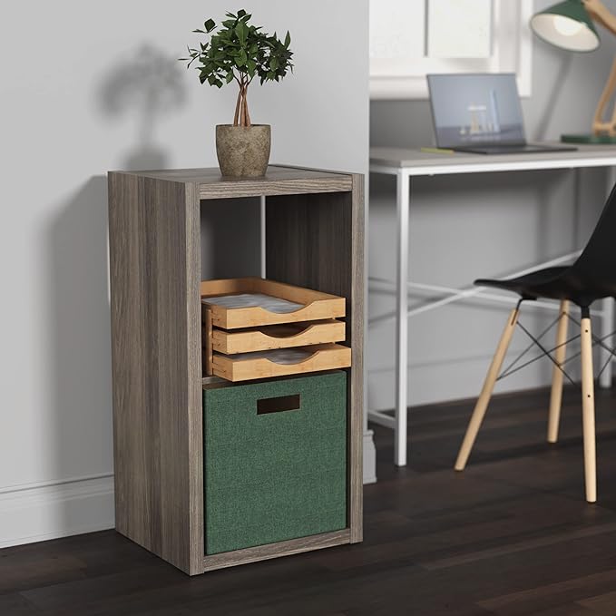 ClosetMaid 4537 Decorative Open Back 2-Cube Storage Organizer, Graphite Gray - LeafyLoom