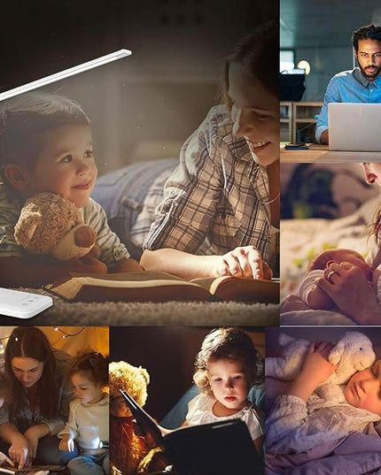 Linkstyle LED Desk Lamp, Table Light with USB Charging Port, Foldable Dimmable 5 Modes 10 Brightness Levels Touch Control Desk Light Auto Timer Eye Caring Book Reading Lamps for Home Office - LeafyLoom