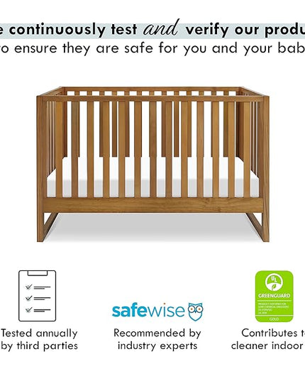 Davinci Hunter 3-in-1 Convertible Crib, Chestnut, Easy Assemble, Greenguard Gold Certified - LeafyLoom