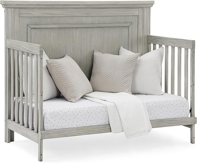 Delta Children Simmons Kids SlumberTime Paloma 4-in-1 Convertible Baby Crib - Greenguard Gold Certified, Rustic Mist - LeafyLoom