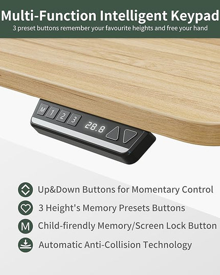 FEZIBO Triple Motor 75" L Shaped Standing Desk with 5 Drawers, Reversible Electric Standing Gaming Desk Adjustable Height, Corner Stand up Desk with Splice Board, White Frame/Light Walnut Top - LeafyLoom