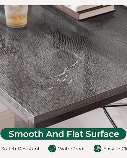 L Shaped Desk, 47 Inches Computer Desk with Reversible Storage Shelves, Gaming Desk, Corner Desk Home Office Desks, Writing Desk Study Desk with Metal Frame, Gray - LeafyLoom