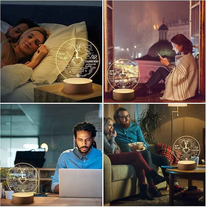 Welsky Birthday Gifts for Wife, Wife Birthday Gift Ideas, Romantic Night Light Gifts for Her Wife, I Love You Gifts for Her - LeafyLoom
