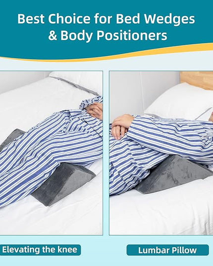 Bed Wedges & Body Positioners for Elderly (3 in 1),40 Degree Triangle Wedges for Bed Positioning,Triangle Pillow for After Surgery, Wedges for Bedsores,Wedge Pillow for Positioning - LeafyLoom
