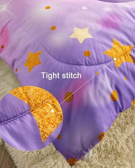 Unicorn Queen Bedding Sets for Girls Kids Comforter Set Queen Size with 2 Pillowcases Purple Unicorn Room Decor for Girls Bedroom Ultra Soft Machine Washable Toddler Bed Set - LeafyLoom