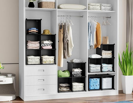 HOMIDEC 6-Cube Storage Organizer, Closet Organizer Storage Cabinet Shelf Bookcase Bookshelf,Storage Cubes Organizer Cabinet for Kids,Closet, Bedroom,Bathroom - LeafyLoom