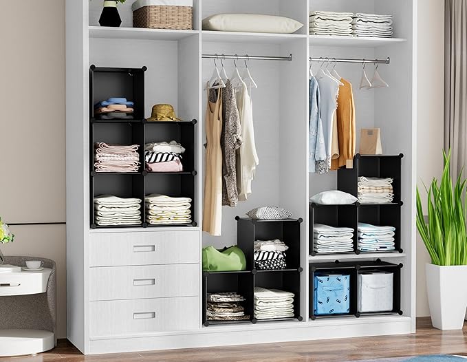HOMIDEC 6-Cube Storage Organizer, Closet Organizer Storage Cabinet Shelf Bookcase Bookshelf,Storage Cubes Organizer Cabinet for Kids,Closet, Bedroom,Bathroom - LeafyLoom