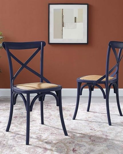 Modway Gear Side Set of 2, Two Dining Chairs, Midnight Blue - LeafyLoom